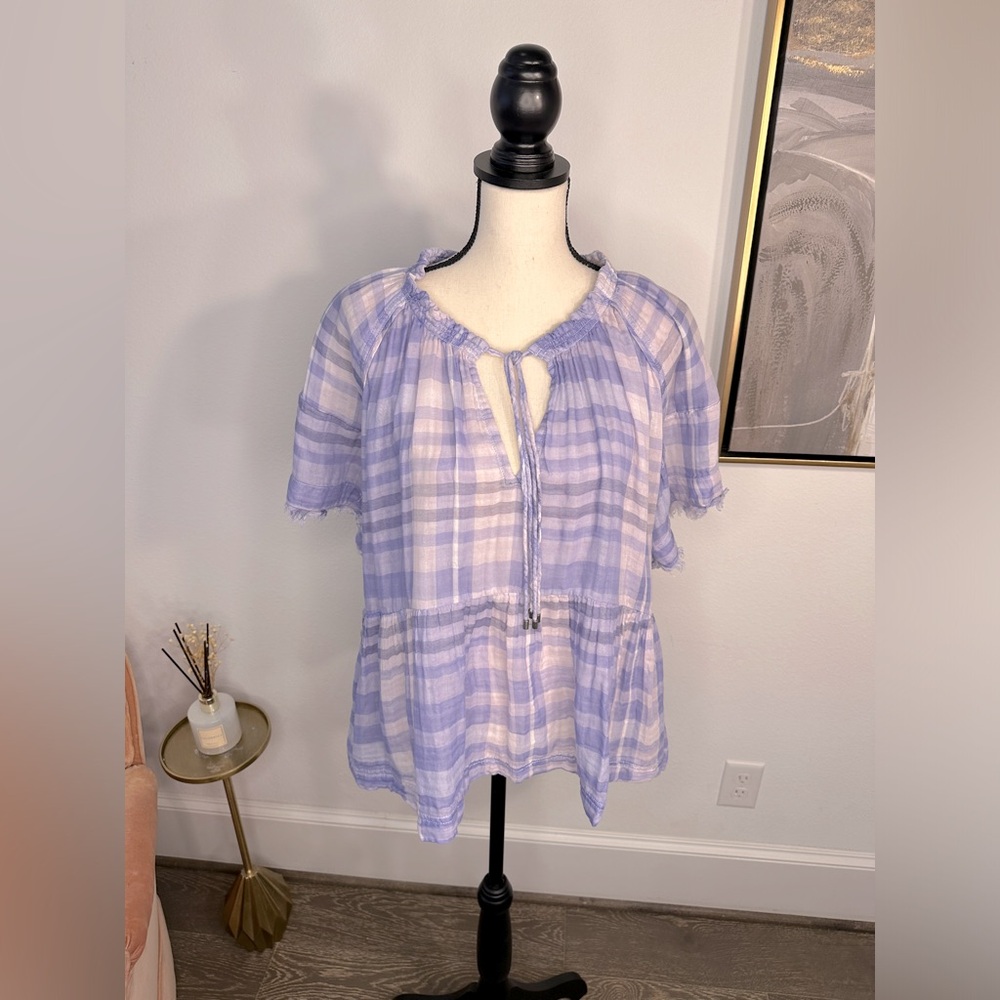NWT Pilcro And The Letterpress By Anthro. Plaid Blouse | size large